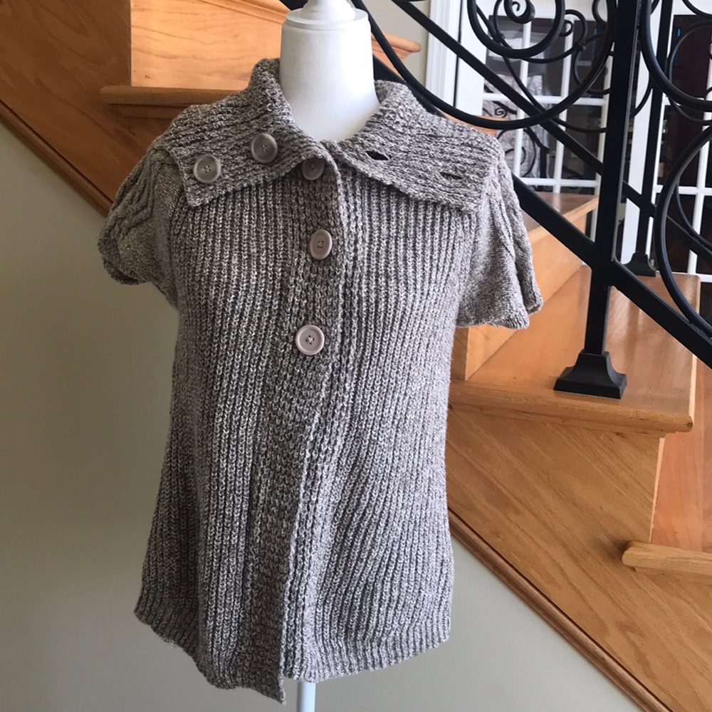 Morgan City Sweater SS Sz M Tan Heather NWOT